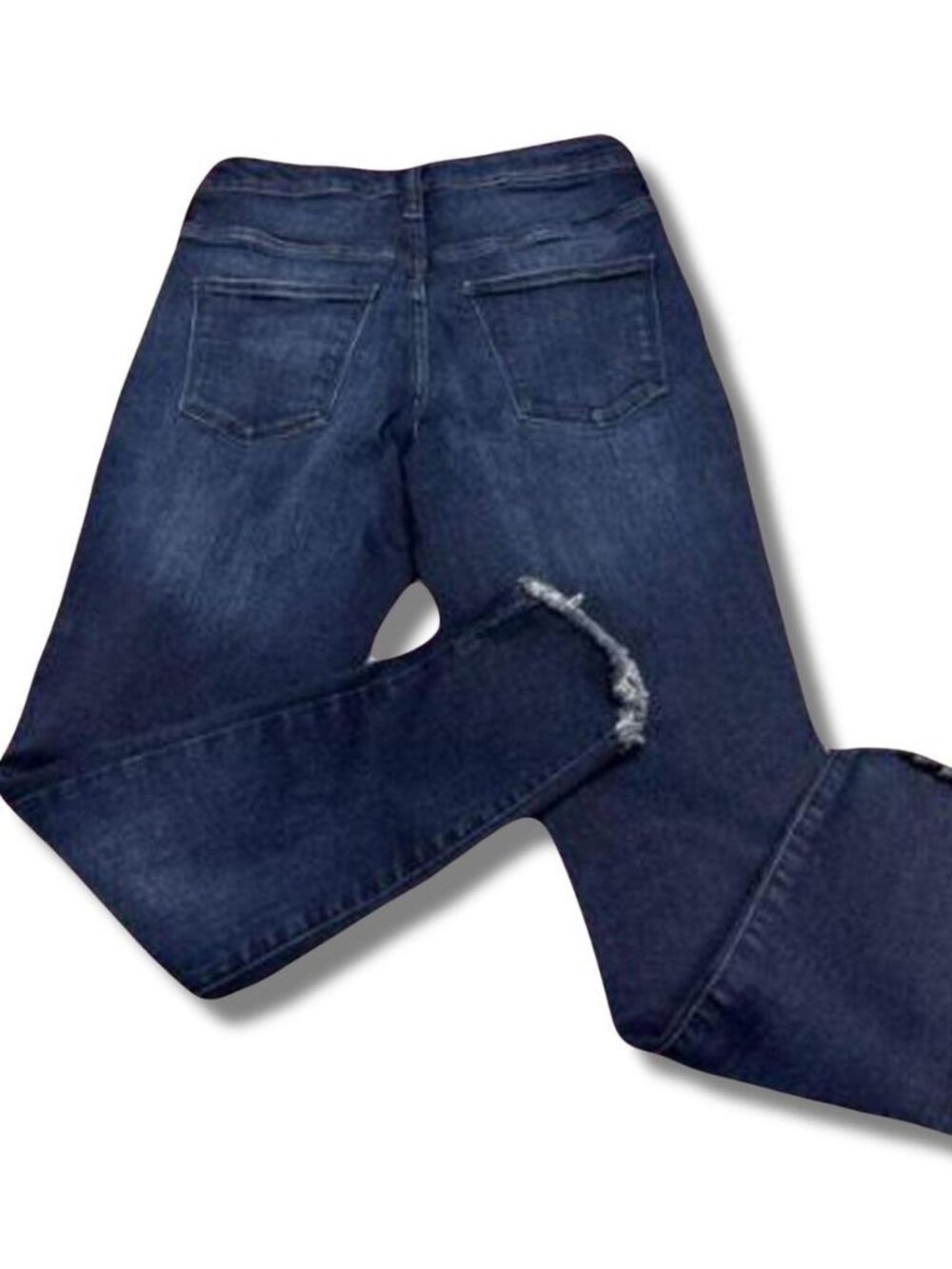 Universal Thread navy blue high-waisted jeans with distressed detail Size 8